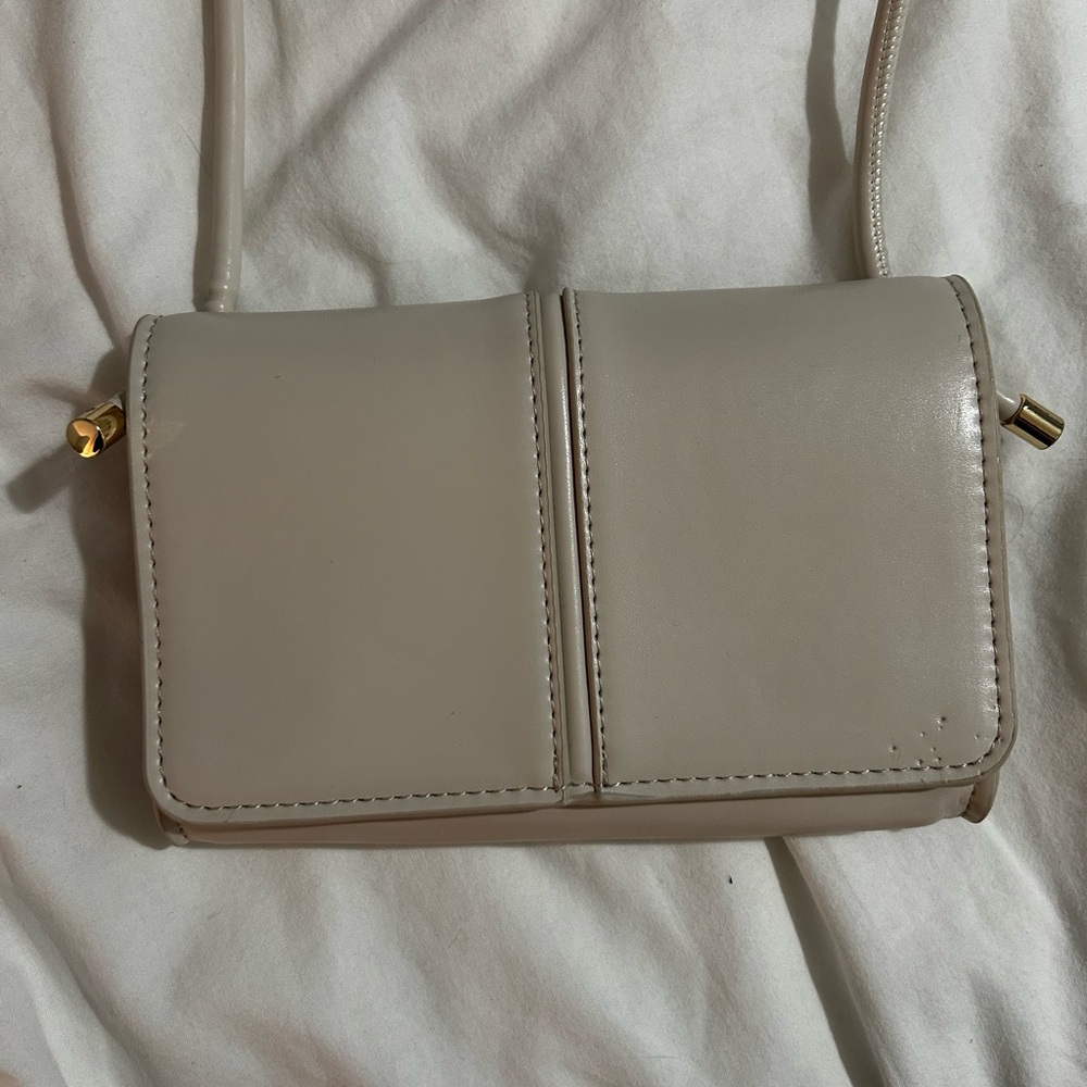 Zara Elegant Cream Crossbody Bag